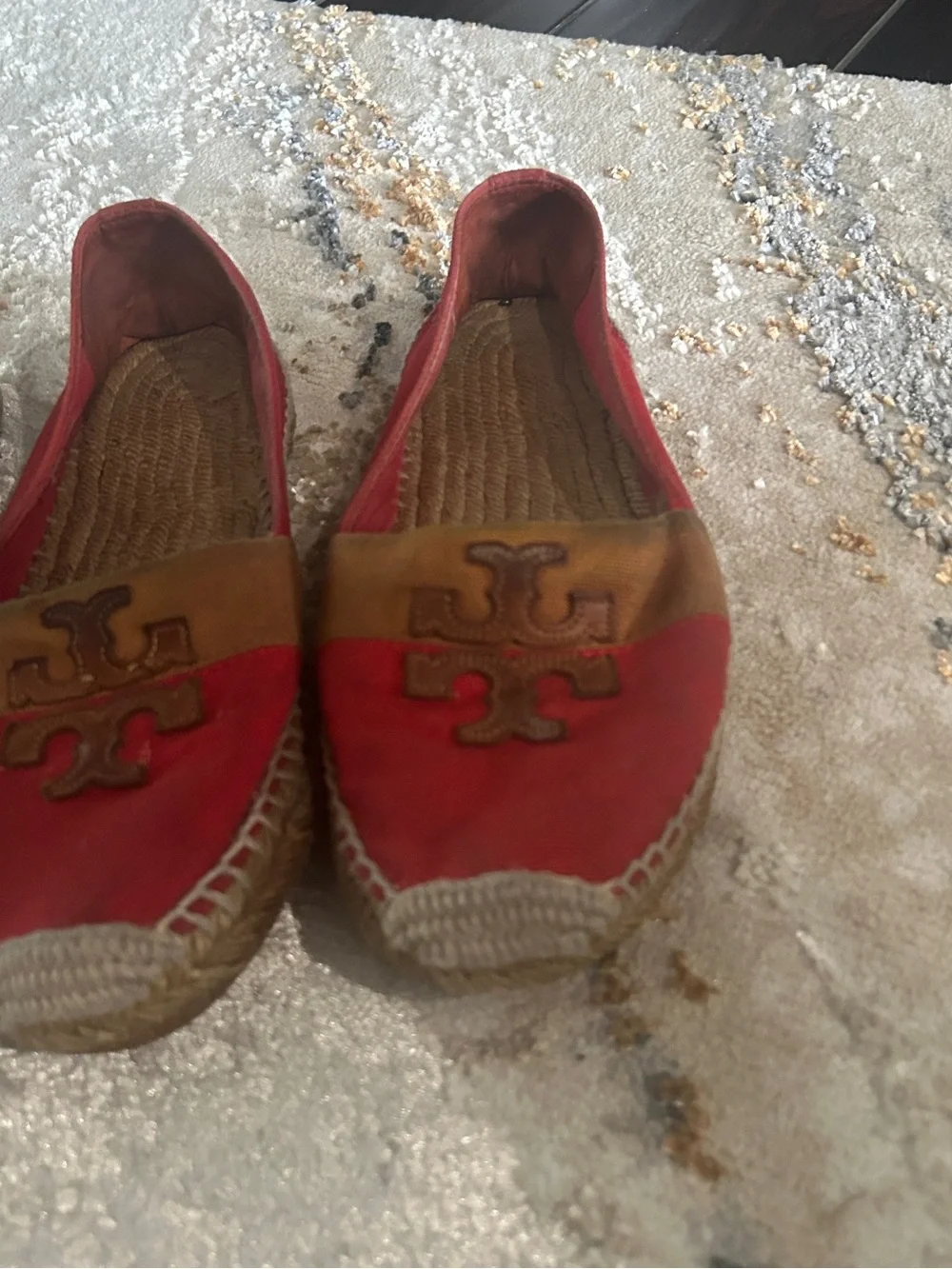 Tory Burch Canvas Espadrille Pair in Navy, Red and Tan